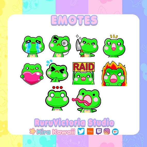 Twitch Discord Emote Pack 310 Cute Frog Emotes Twitch Etsy