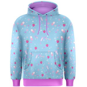 Unisex Strawberry Pill Menhera Harajuku Hoodie