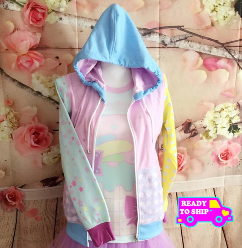 Candy Bear Harajuku Fairy Kei Pastel Hoodie Etsy