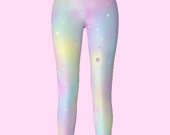 Pastel Rainbow Galaxy Fairy Kei Leggings