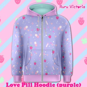 Unisex Menhera Love Pill Harajuku Hoodie | Kawaii Hoodie | Plus Size