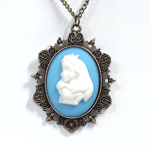 Handmade Alice in Wonderland Cameo Necklace – Gothic Victorian Costume Jewelry for Disney Fans