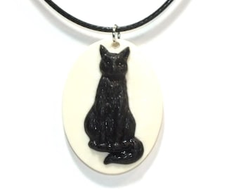 Black Cat Victorian Halloween Necklace Jewelry - Cosplay Props for Halloween Costume