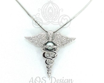 Nurse RN Caduceus Necklace Gifts -  Nursing Student Graduation and Christmas Gifts G1