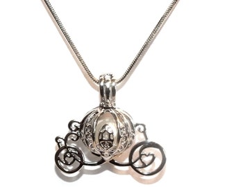 Cinderella Pearl Cage Pendant Necklace- Unique Pearl Charm Necklace, Gifts for Her