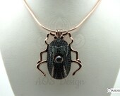 Egyptian Jewelry Pearl Cage Pendant Scarab Beetle Rose Gold Locket Charm Holds Beads Pearl Jewelry The Mummy