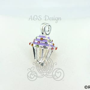 Purple Cupcake Pearl Cage Charm Cute Gift Idea for Her Birthday image 4