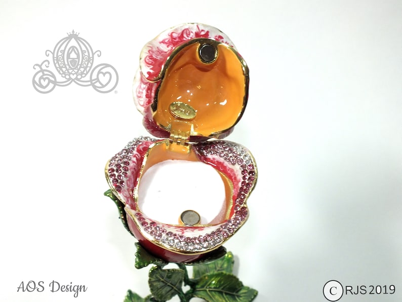 Beauty and the Beast Enchanted Rose Ring Box Trinket Jewelry Etsy