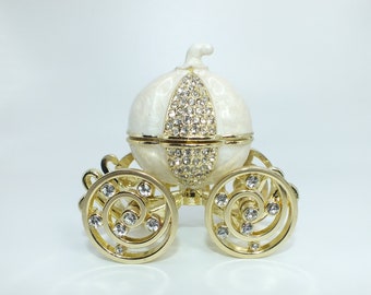 Wedding Engagement Gold Ring Box Cinderella Carriage Wedding Decor