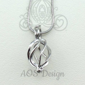 Pearl Cage Silver Plated Oval Basket Teardrop Circle Loop Wire Wrap For Loose Pearls and Gems