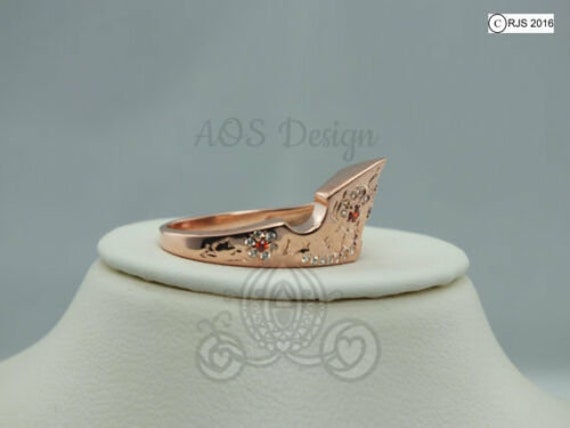 Sleeping Beauty Aurora Princess Ring Rose Gold Plated Sterling