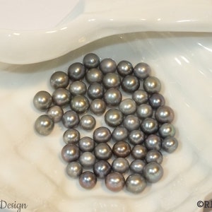 Silver Grey Freshwater Pearl Bead: Round Loose Pearl (6-7mm)