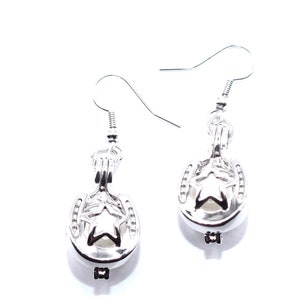 Horseshoe Pearl Dangle Earrings: Coastal Cowgirl Equestrian Gift