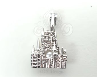 Cinderella Castle Pearl Cage Necklace - Disney Charm Holder for Magical Trips