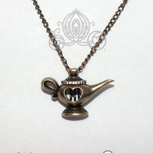 Aladdin Genie Lamp Pearl Cage Antique Gold Distressed Brass Locket Necklace Pendant Charm Princess Jasmine