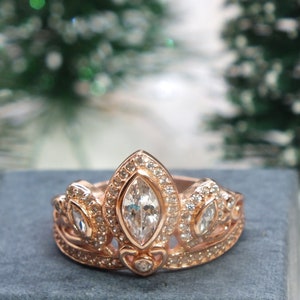 Tangled Rose Gold Ring Crown Cubic Zirconia Rose Gold Sterling Silver or Brass image 10