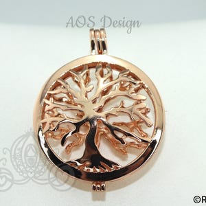 Family Tree Pearl Cage Necklace Rose Gold Plated Locket Charm Tree of Life Mother Bead Cage CHARM ONLY