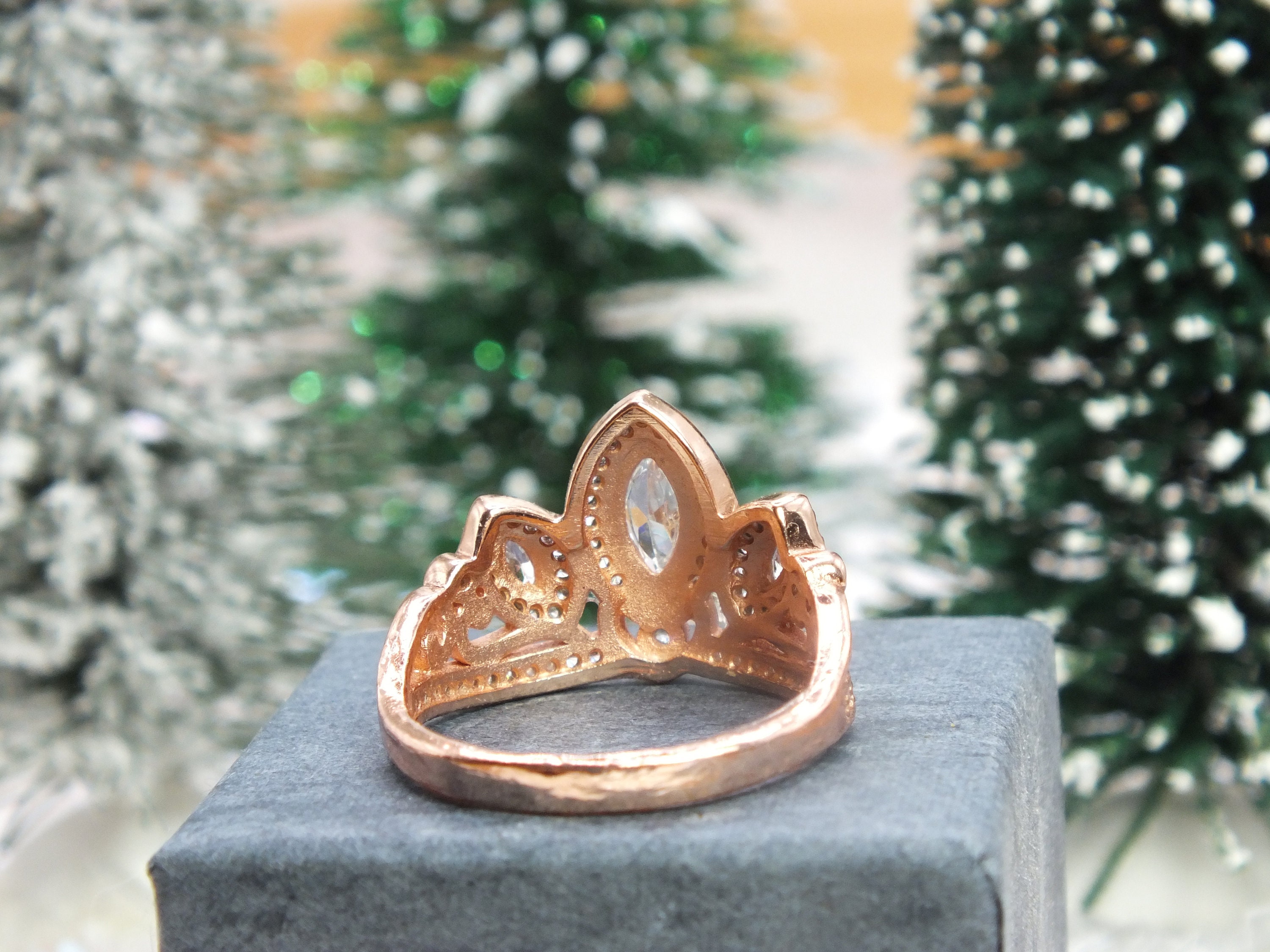 Amazon.com: Jewelili Enchanted Disney Fine Jewelry Sterling Silver and 10k  Rose Gold 1/5 Cttw Diamond Majestic Princess Tiara Ring Size 5: Clothing,  Shoes & Jewelry