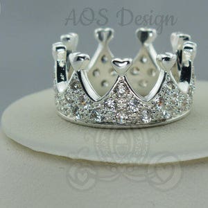 Queen of Hearts Crown Ring, Sterling Silver Handmade Ring, Alice in Wonderland Ring