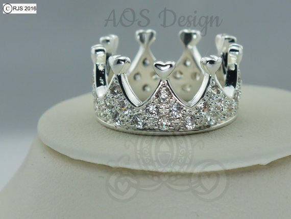 Sterling Silver Crown Ring Improved Crown Ring Queen of Hearts Crown Ring  Sturdy Crown Ring Sterling Silver Tiara Ring - Etsy | Silver crown ring,  Silver tiara, Silver crown