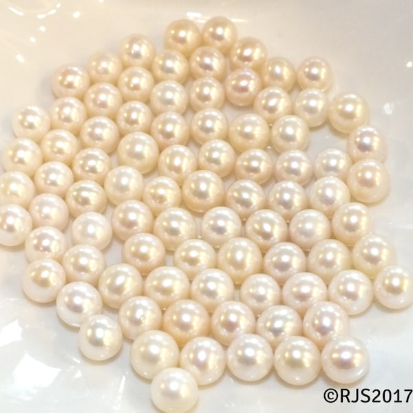 White Pearl Round Beads for Pearl Cage Charms - DIY Jewelry Making Supplies