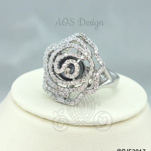 Handmade Silver Pearl Cage Crystal Ring - Perfect Christmas Gift