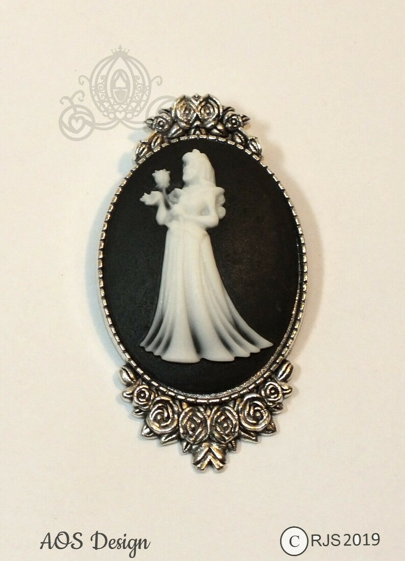 disney princess, disney jewelry, Haunted Mansion, halloween costume, sleeping beauty, gothic jewelry, Halloween cameo, cameo brooch, cameo jewelry, princess necklace, handmade jewelry, halloween jewelry, hair accessories