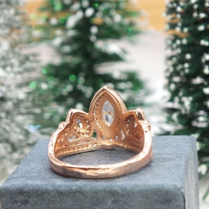 Tangled Rose Gold Ring Crown Cubic Zirconia Rose Gold Sterling Silver or Brass image 9