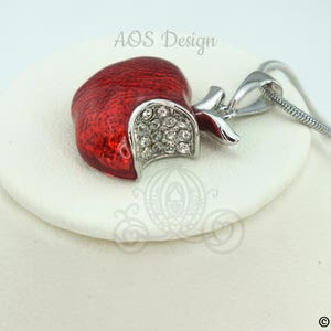 Sterling Silver Snow White Poison Apple Necklace For Cosplay or Handmade Gift image 9