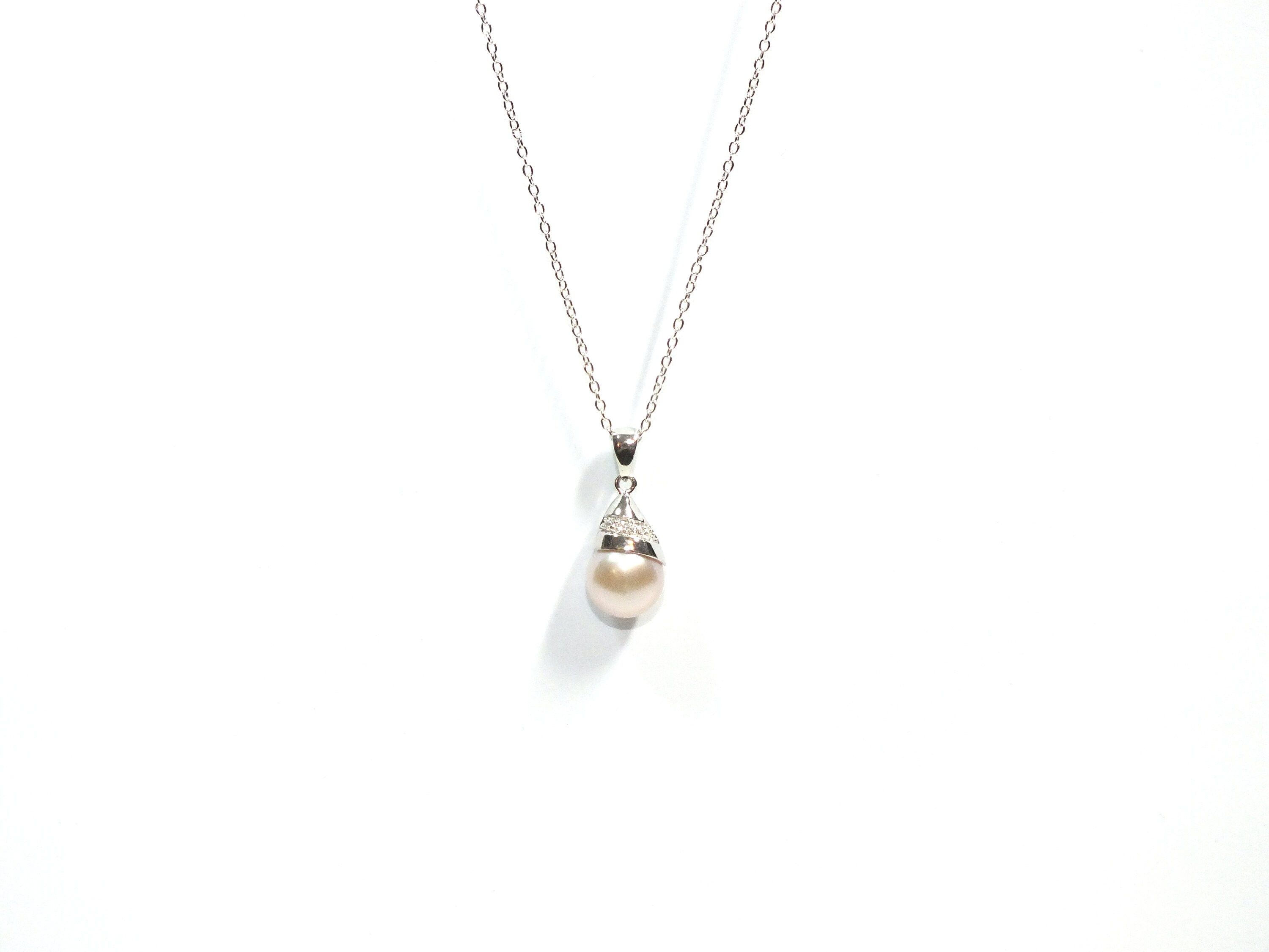 Collier - PERLINEA - Perle de Culture d'Eau Douce AAA+ - 9-10 mm - Rose Naturel