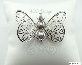 Butterfly Pearl Cage Charm Holds Two Pearls