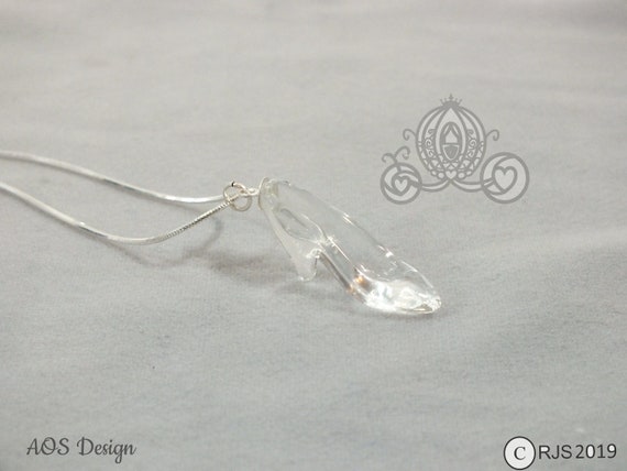 Sterling Silver Cinderella Glass Slipper Necklace Jewelry Etsy Canada