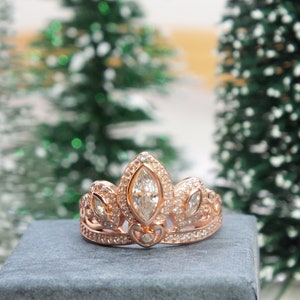 Tangled Rose Gold Ring Crown Cubic Zirconia Rose Gold Sterling Silver or Brass image 8