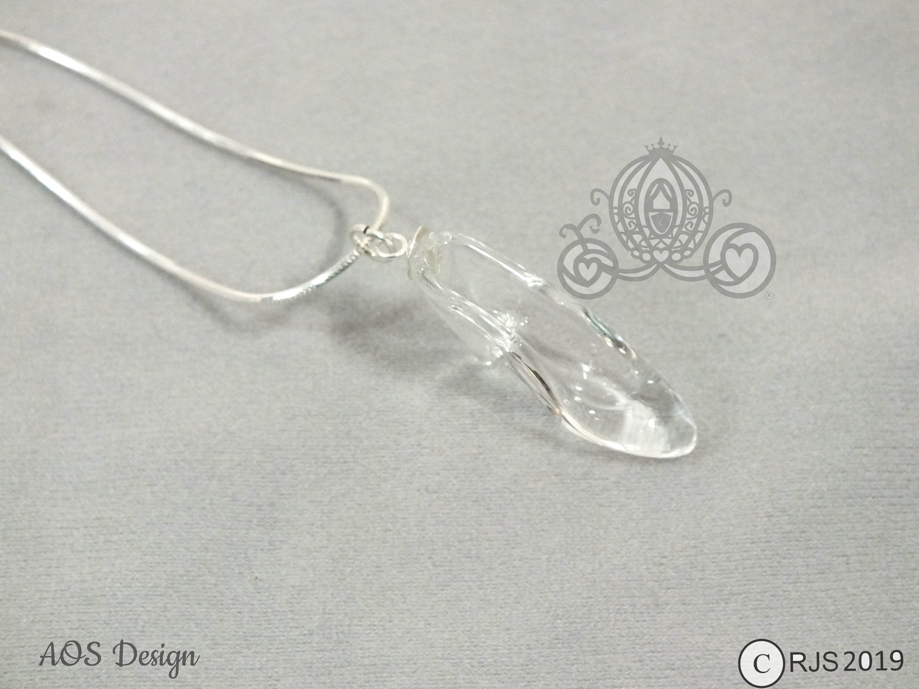 Cinderella Glass Slipper Necklace Cinderella Shoe Pendant