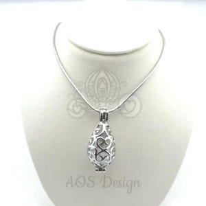 Sterling Silver Teardrop Pearl Cage Pendant - Pick a Pearl Jewelry
