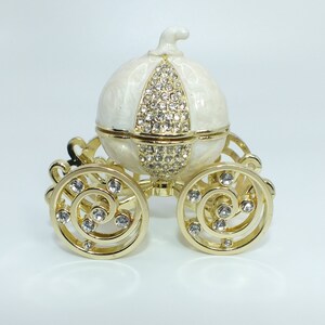 Wedding Engagement Gold Ring Box Cinderella Carriage Wedding Decor image 4