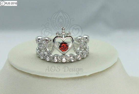 Snow white garnet ring deals