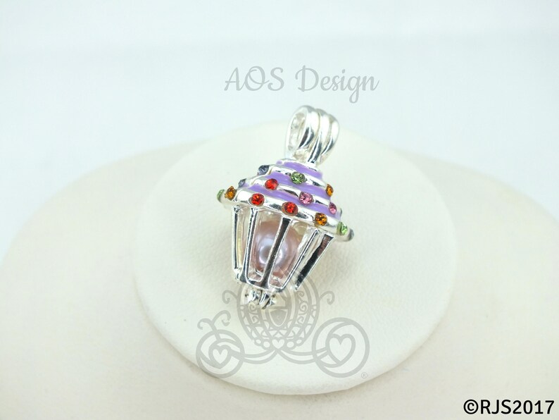 Purple Cupcake Pearl Cage Charm Cute Gift Idea for Her Birthday image 5