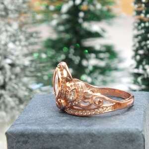 Tangled Rose Gold Ring Crown Cubic Zirconia Rose Gold Sterling Silver or Brass image 7