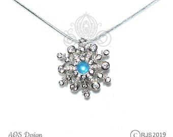Snowflake Jewelry - Epcot Pearl Cage Birthstone Necklace - Handmade Jewelry
