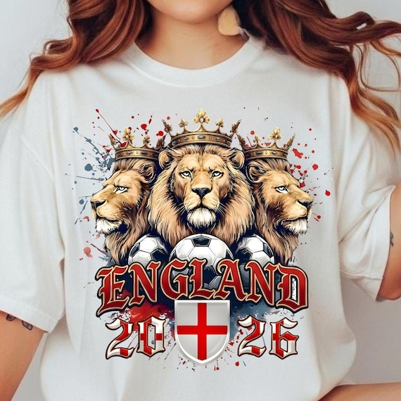 England Football Lion PNG World Cup 2026 Soccer Fan Design (Digital Download)