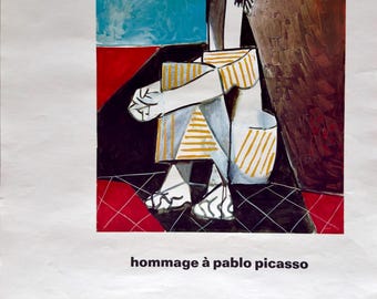 Pablo Picasso – Affiche originale 1966-1967 – Hommage à Picasso – Grand Palais Paris – Offset vintage