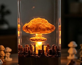 Bombe atomique en forme de champignon, veilleuses City Skyline en résine, artisanat créatif en cristal et résine époxy : des cadeaux sympas pour lui.