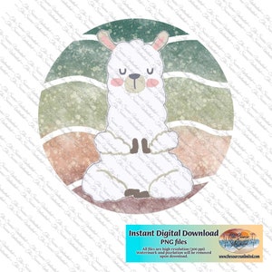 Yoga Llama  Design PNG JPG Digital Download