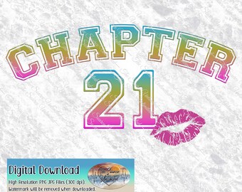 21° compleanno PNG JPG, Capitolo 21 Design labbra (download digitale)