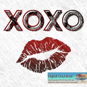 Valentine Love XOXO Kiss Lips Hugs Kisses Hearts Silver Leopard Print Sublimation Printable Art Valentine PNG JPG Digital Download Design