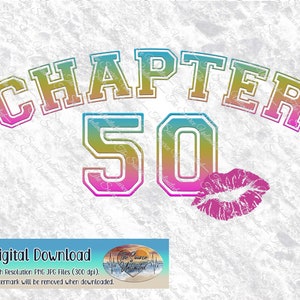 50 cumpleaños Capítulo 50 Beso Labios Hito Cumpleaños Aniversario Celebración Feliz Cumpleaños PNG JPG Descarga digital Sublimación