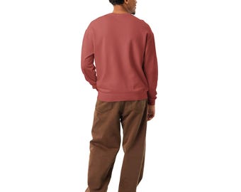 Unisex garment-dyed fleece crewneck sweatshirt