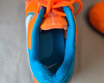 Zapatillas de halterofilia Nike Romaleos 3, color naranja/azul, talla 8.5.
