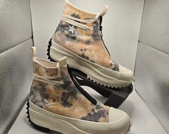 Converse Run Star Hike Hi Mens 5 Tie Dye Zip Up Platform